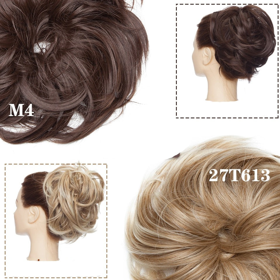 Messy Bun Hair Crunchie Heat-Resistant Synthetic Fiber Hair Scrunchie for Easy Updo and Secure Fit