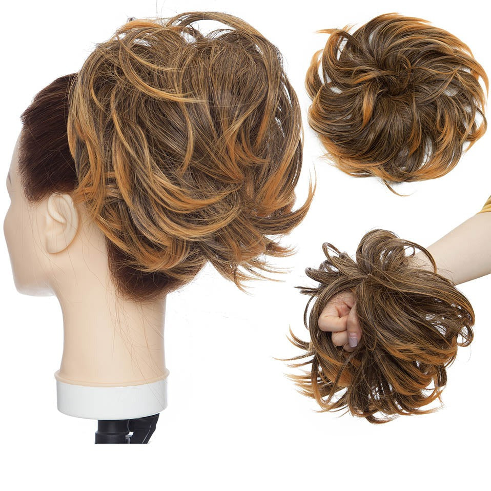 Messy Bun Hair Crunchie Heat-Resistant Synthetic Fiber Hair Scrunchie for Easy Updo and Secure Fit