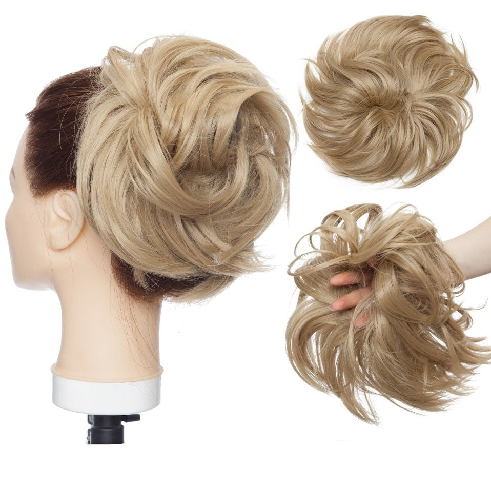 Messy Bun Hair Crunchie Heat-Resistant Synthetic Fiber Hair Scrunchie for Easy Updo and Secure Fit