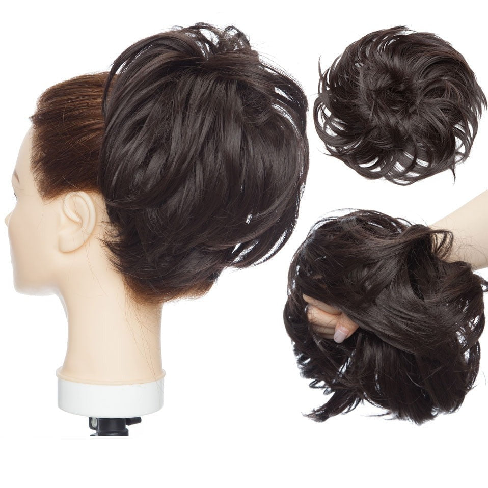Messy Bun Hair Crunchie Heat-Resistant Synthetic Fiber Hair Scrunchie for Easy Updo and Secure Fit