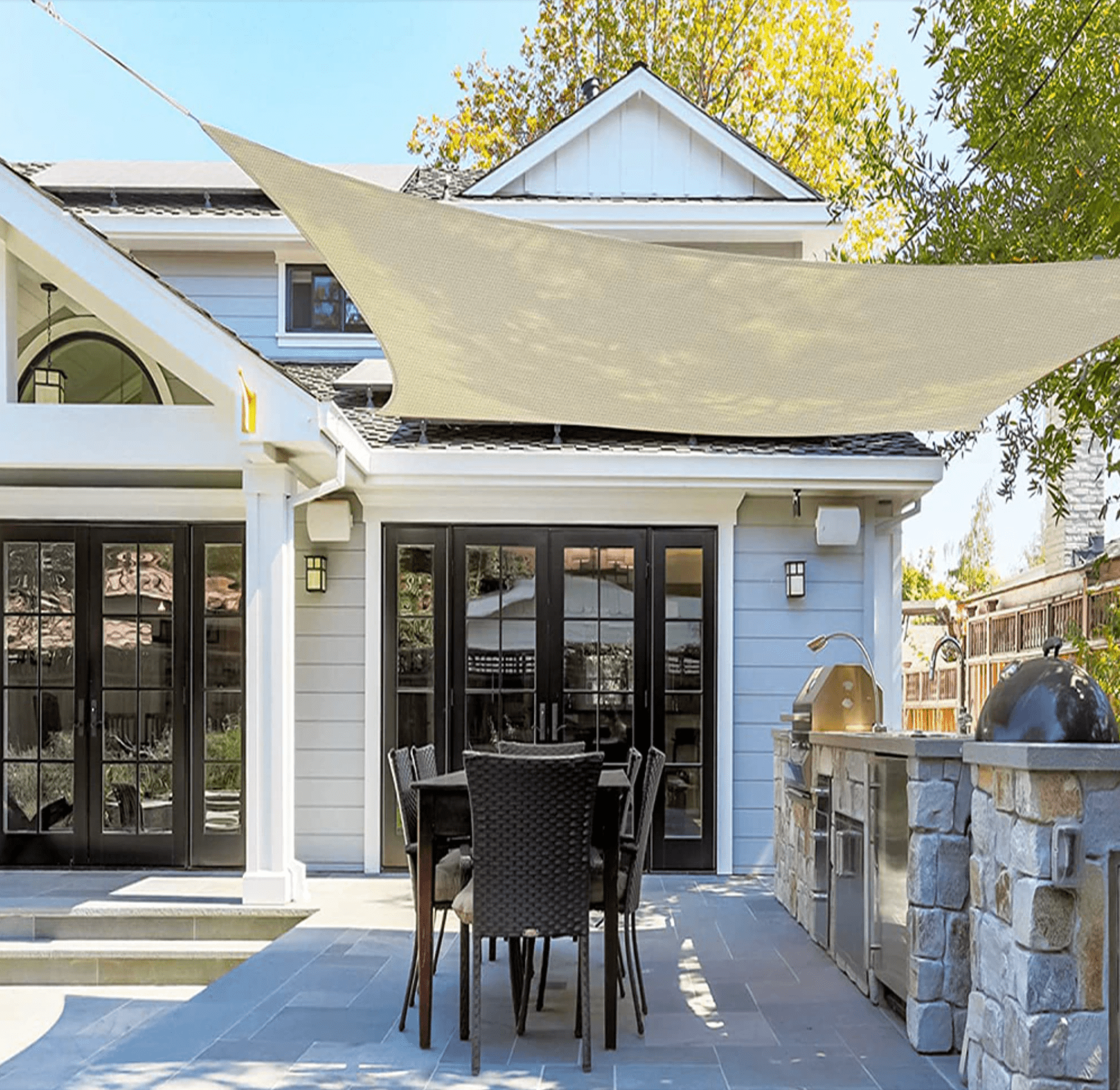 Outdoor Sun and Rain Cover Polyester Weather-Resistant Patio Balcony Shade Multicolor Various Sizes