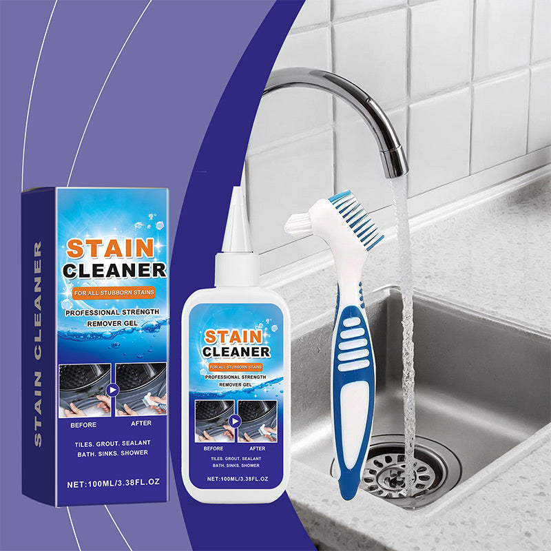 Gel Mold and Stain Cleaner Gel with Brush 3.4 oz for Bathroom Tiles Grout and Surfaces