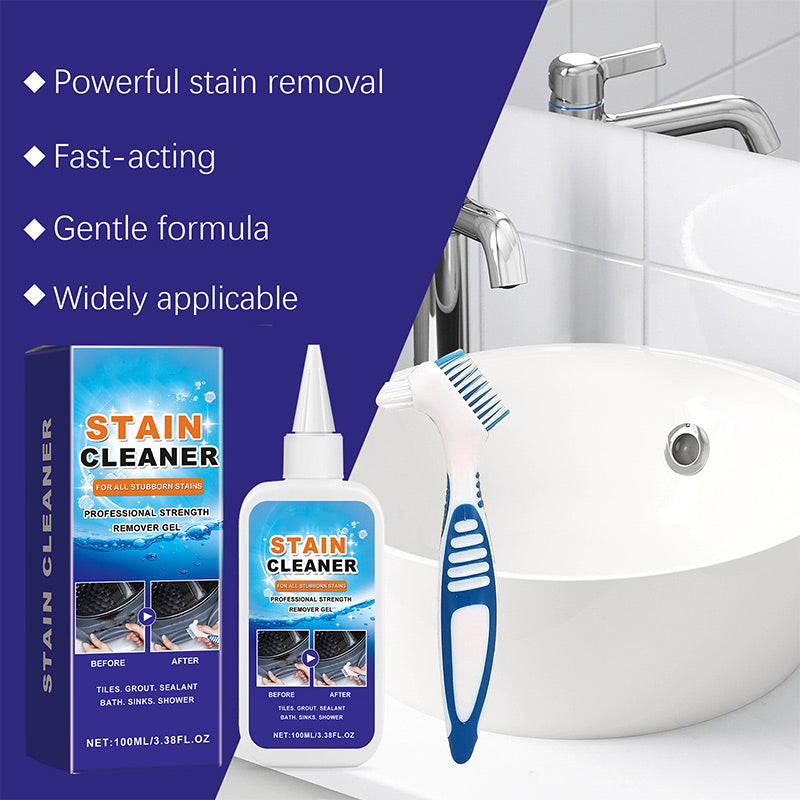 Gel Mold and Stain Cleaner Gel with Brush 3.4 oz for Bathroom Tiles Grout and Surfaces