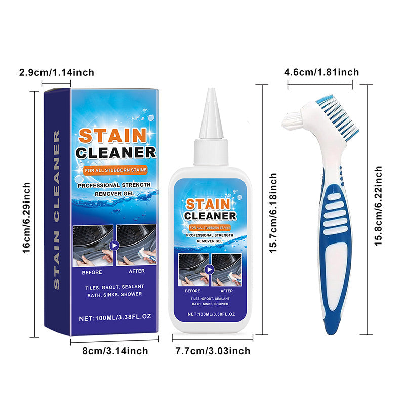 Gel Mold and Stain Cleaner Gel with Brush 3.4 oz for Bathroom Tiles Grout and Surfaces
