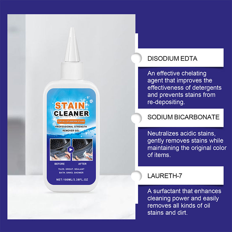 Gel Mold and Stain Cleaner Gel with Brush 3.4 oz for Bathroom Tiles Grout and Surfaces