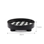 Harrow Monochrome Plastic Storage Tray Eco-Friendly Chessboard Design 30x7 cm