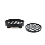 Harrow Monochrome Plastic Storage Tray Eco-Friendly Chessboard Design 30x7 cm