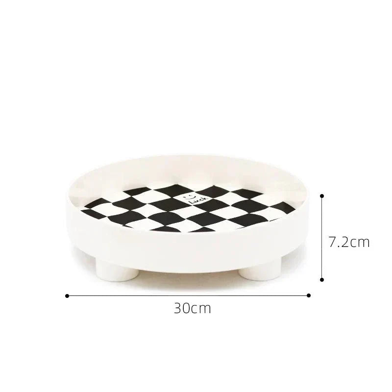 Harrow Monochrome Plastic Storage Tray Eco-Friendly Chessboard Design 30x7 cm