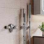 Suction Cup Mop and Broom Organizer with Adjustable Hooks and Angled Suction Heads for Wall Storage