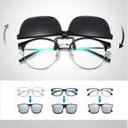 Polarized Flip-Up Clip-On Sunglasses Lightweight Magnesium Alloy UV400 TAC Lenses Black Blue Pink Silver