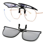 Polarized Flip-Up Clip-On Sunglasses Lightweight Magnesium Alloy UV400 TAC Lenses Black Blue Pink Silver
