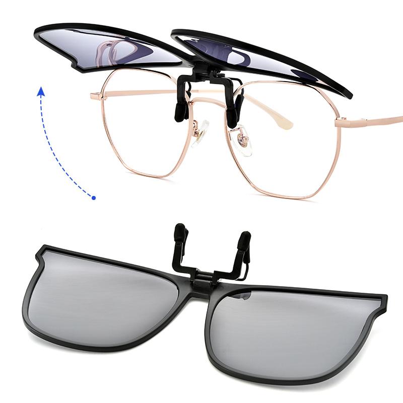 Polarized Flip-Up Clip-On Sunglasses Lightweight Magnesium Alloy UV400 TAC Lenses Black Blue Pink Silver