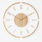 Nordora Silent Scandinavian Wall Clock Natural Wood 35cm Minimalist Quartz Movement