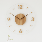 Nordora Silent Scandinavian Wall Clock Natural Wood 35cm Minimalist Quartz Movement