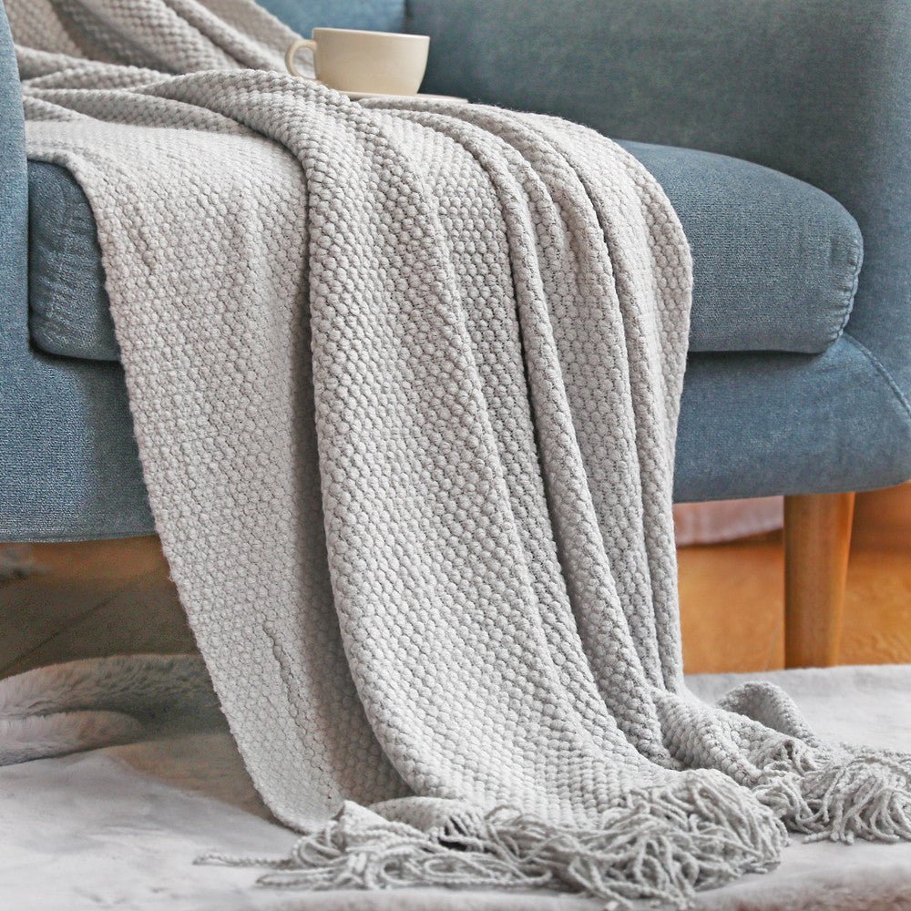 Nordic Knitted Blanket Soft Cozy Throw for Living Room Bedroom Terrace Scandinavian Design