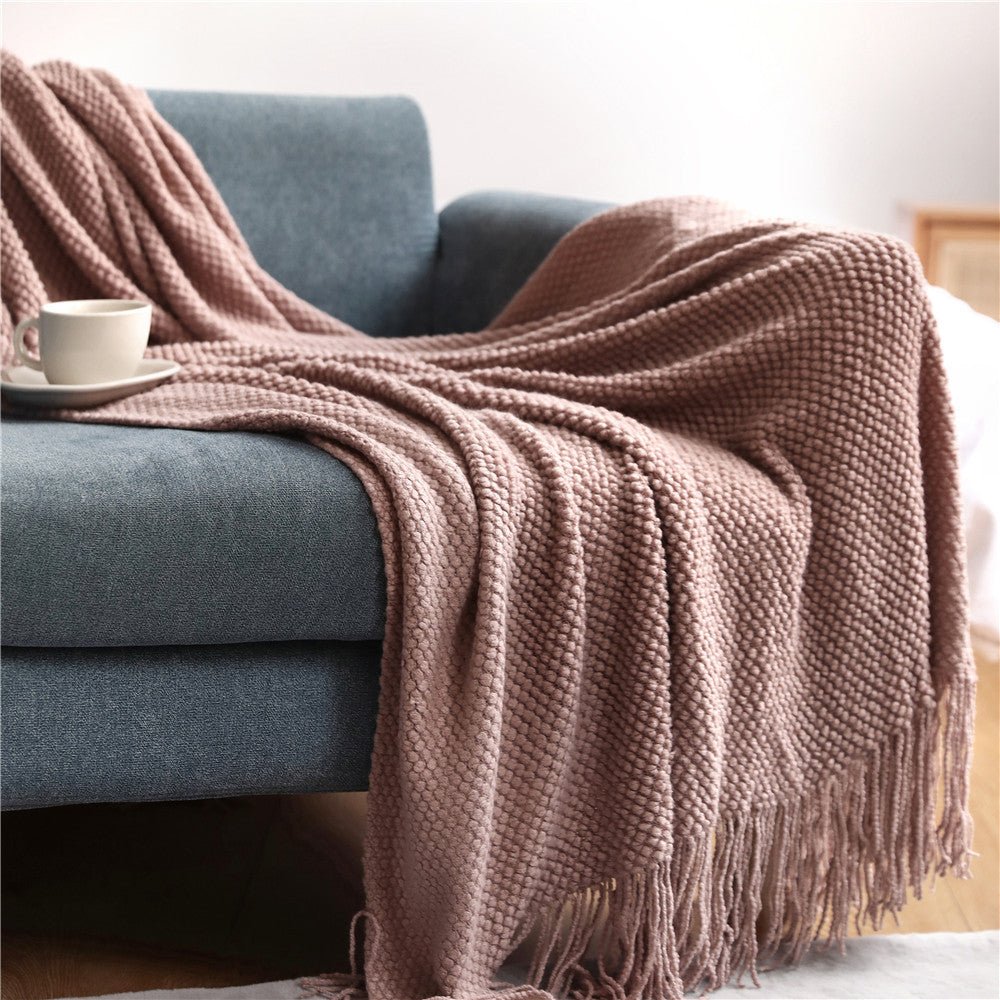 Nordic Knitted Blanket Soft Cozy Throw for Living Room Bedroom Terrace Scandinavian Design