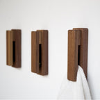 Harrow Nordic Wooden Towel Holder Wall Hooks with Glass Ball Rolling Grip Beech Walnut Oak
