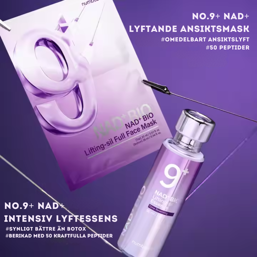 Numbuzin No.9 NAD+ Bio Lifting Serum and Sheet Mask Anti-Aging Skincare Set for Firmness and Radiance