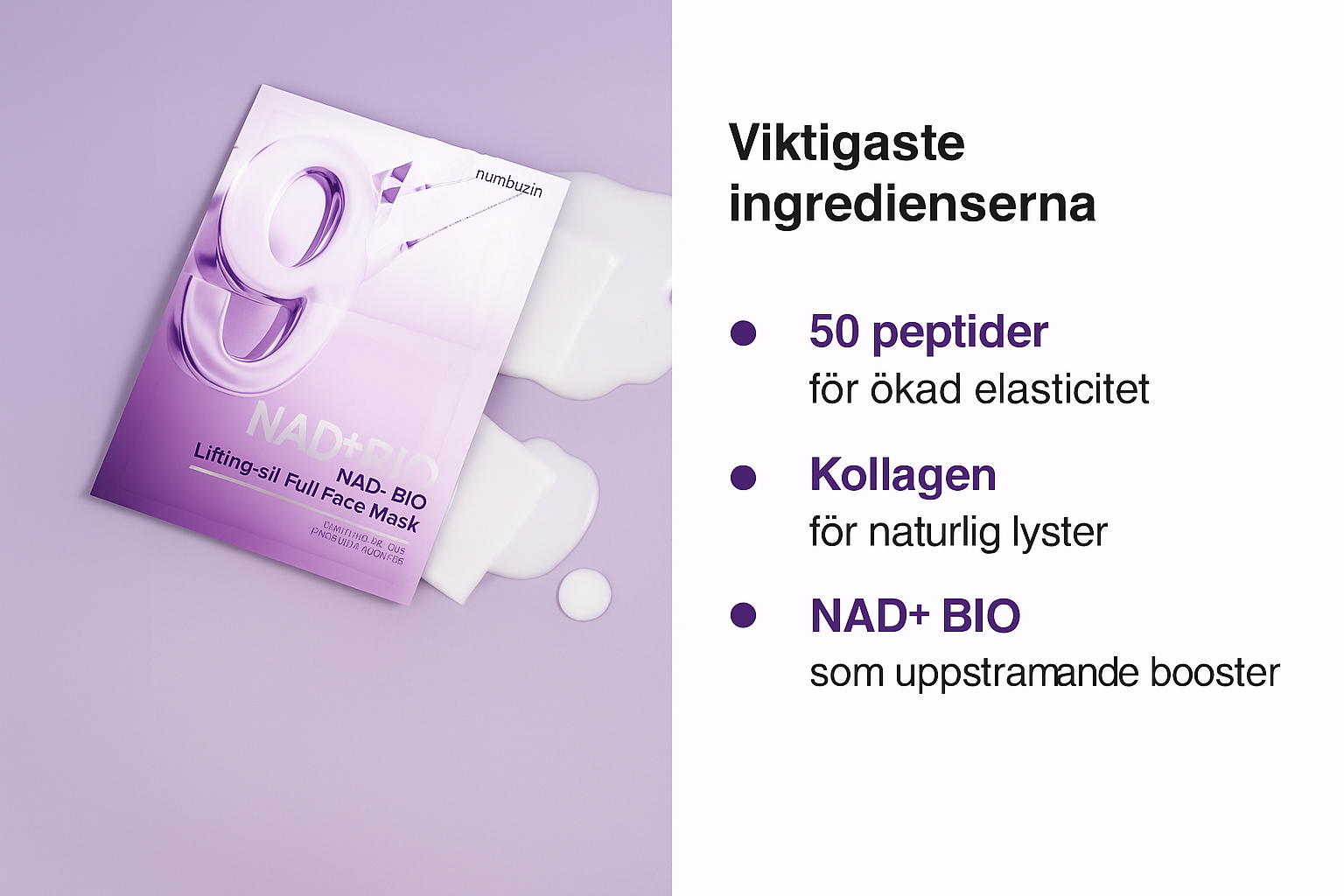 Numbuzin No.9 NAD+ Bio Lifting Serum and Sheet Mask Anti-Aging Skincare Set for Firmness and Radiance