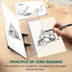 Optical Drawing Board with Clear PMMA Lens Portable Art Projector Compatible with Smartphones and Tablets 18x10 cm