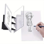 Optical Drawing Board with Clear PMMA Lens Portable Art Projector Compatible with Smartphones and Tablets 18x10 cm