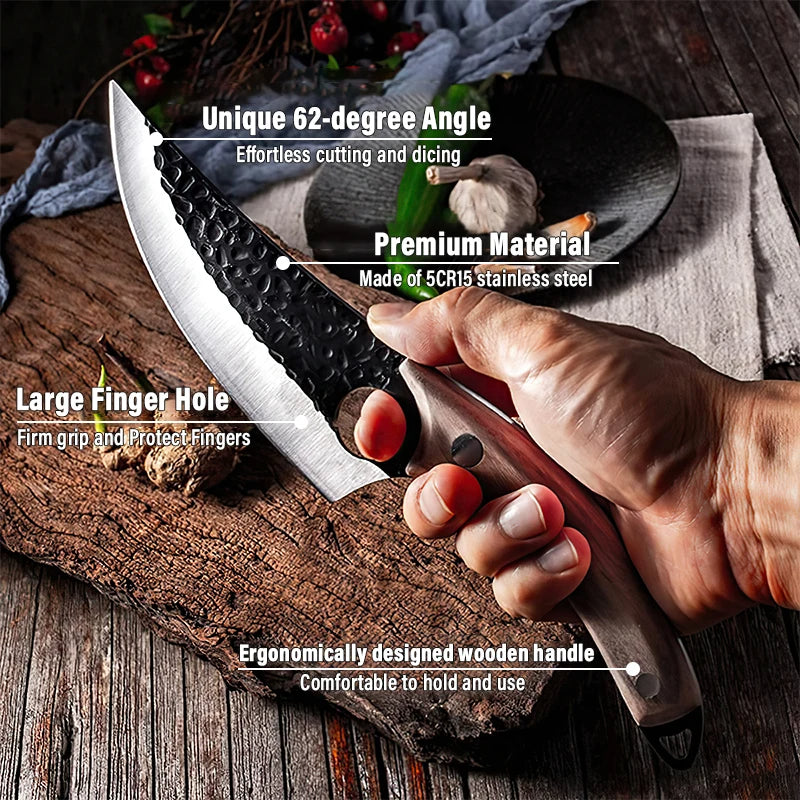 OrionKoi Japanese Handcrafted Chef's Knife 5Cr15mov Stainless Steel Wood Handle 25cm
