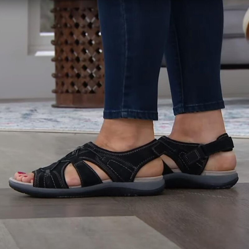 Orthopedic Walking Sandals for Women Adjustable Straps Arch Support Comfortable Footbed