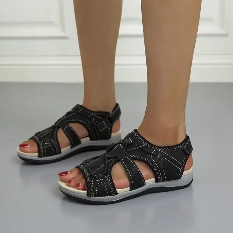 Orthopedic Walking Sandals for Women Adjustable Straps Arch Support Comfortable Footbed