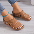 Women’s Orthopedic Comfort Sandals Breathable Supportive Gel Insole Adjustable Strap 4cm Heel