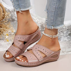 Women’s Orthopedic Comfort Sandals Breathable Supportive Gel Insole Adjustable Strap 4cm Heel