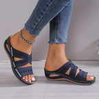 Women’s Orthopedic Comfort Sandals Breathable Supportive Gel Insole Adjustable Strap 4cm Heel