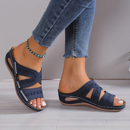 Women’s Orthopedic Comfort Sandals Breathable Supportive Gel Insole Adjustable Strap 4cm Heel