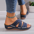 Women’s Orthopedic Comfort Sandals Breathable Supportive Gel Insole Adjustable Strap 4cm Heel