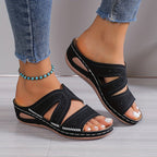 Women’s Orthopedic Comfort Sandals Breathable Supportive Gel Insole Adjustable Strap 4cm Heel