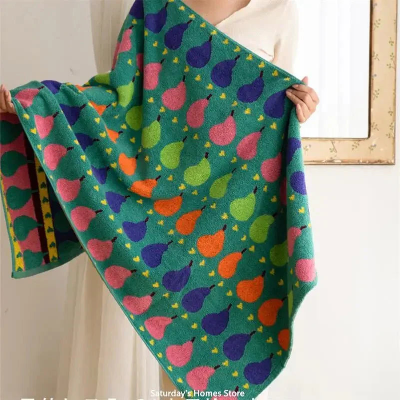 Harrow Soft Organic Cotton Children's Face Towel Pear Motif Machine Washable