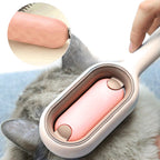 Pet Hair Remover Grooming Comb for Dogs and Cats, Silicone Massage Brush for Long and Short Hair, Blue or Pink