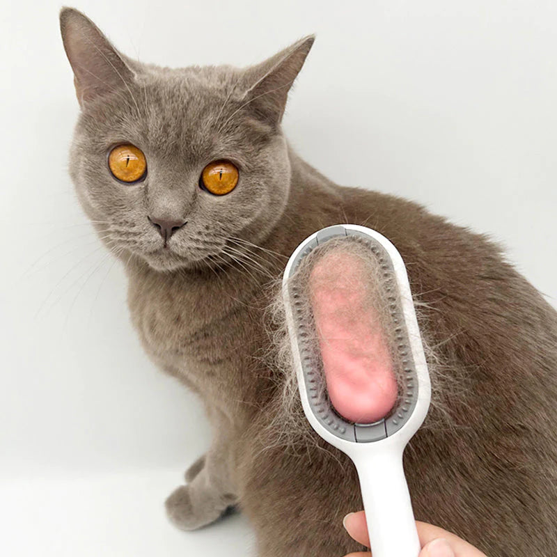 Pet Hair Remover Grooming Comb for Dogs and Cats, Silicone Massage Brush for Long and Short Hair, Blue or Pink