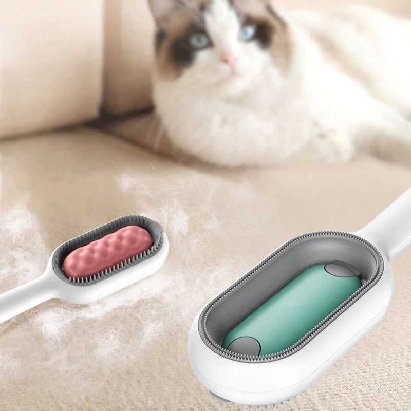 Pet Hair Remover Grooming Comb for Dogs and Cats, Silicone Massage Brush for Long and Short Hair, Blue or Pink