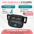 Bark Control Collar for Small Dogs Adjustable Gentle Anti-Bark Training Collar Black Waterproof