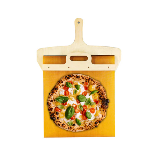 PizzaPro Slide Birch Wood Pizza Peel 35cm Wide 55cm Long Italian Handmade Pizza Shovel