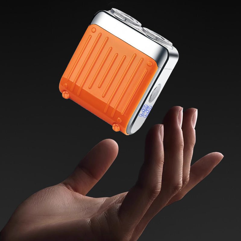 PreciShave Compact Electric Shaver Waterproof USB-C Rechargeable Precision Floating Blades Gray Orange