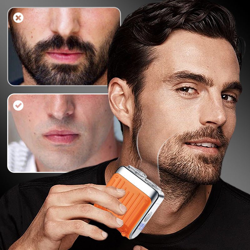 PreciShave Compact Electric Shaver Waterproof USB-C Rechargeable Precision Floating Blades Gray Orange