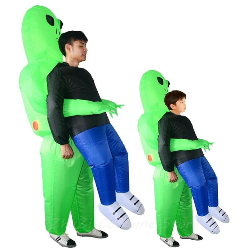 Alien Attack Inflatable Halloween Costume Waterproof Polyester Adult & Kids Sizes with Fan and Battery Holder