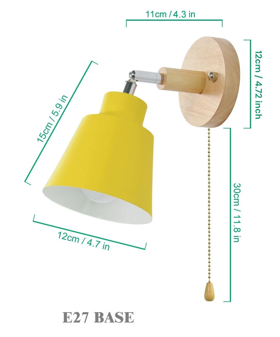 Collin Rotatable Wall Light with Pull Chain Switch Swivel Head Adjustable Lighting