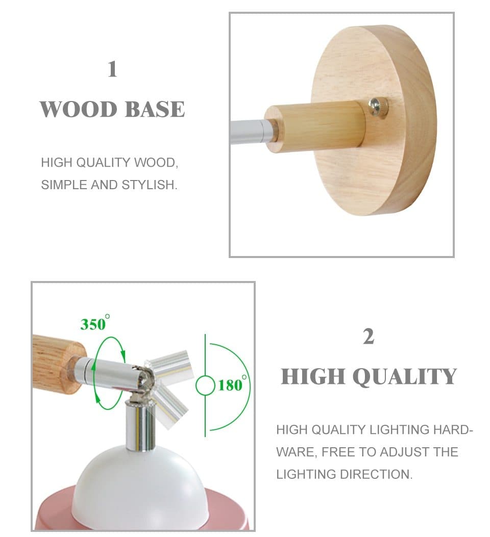 Collin Rotatable Wall Light with Pull Chain Switch Swivel Head Adjustable Lighting