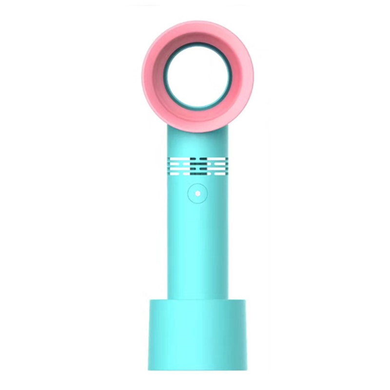 Portable Rechargeable Mini Handheld Fan Bladeless USB with 3 Speeds and Free Stand, Portable Desk Fan in Black White Green