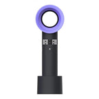 Portable Rechargeable Mini Handheld Fan Bladeless USB with 3 Speeds and Free Stand, Portable Desk Fan in Black White Green