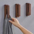 Harrow Nordic Wooden Towel Holder Wall Hooks with Glass Ball Rolling Grip Beech Walnut Oak