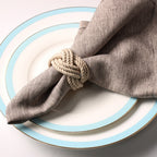 Braided Jute Napkin Rings Set of 10 Natural Handwoven Rustic Table Decor