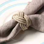 Braided Jute Napkin Rings Set of 10 Natural Handwoven Rustic Table Decor